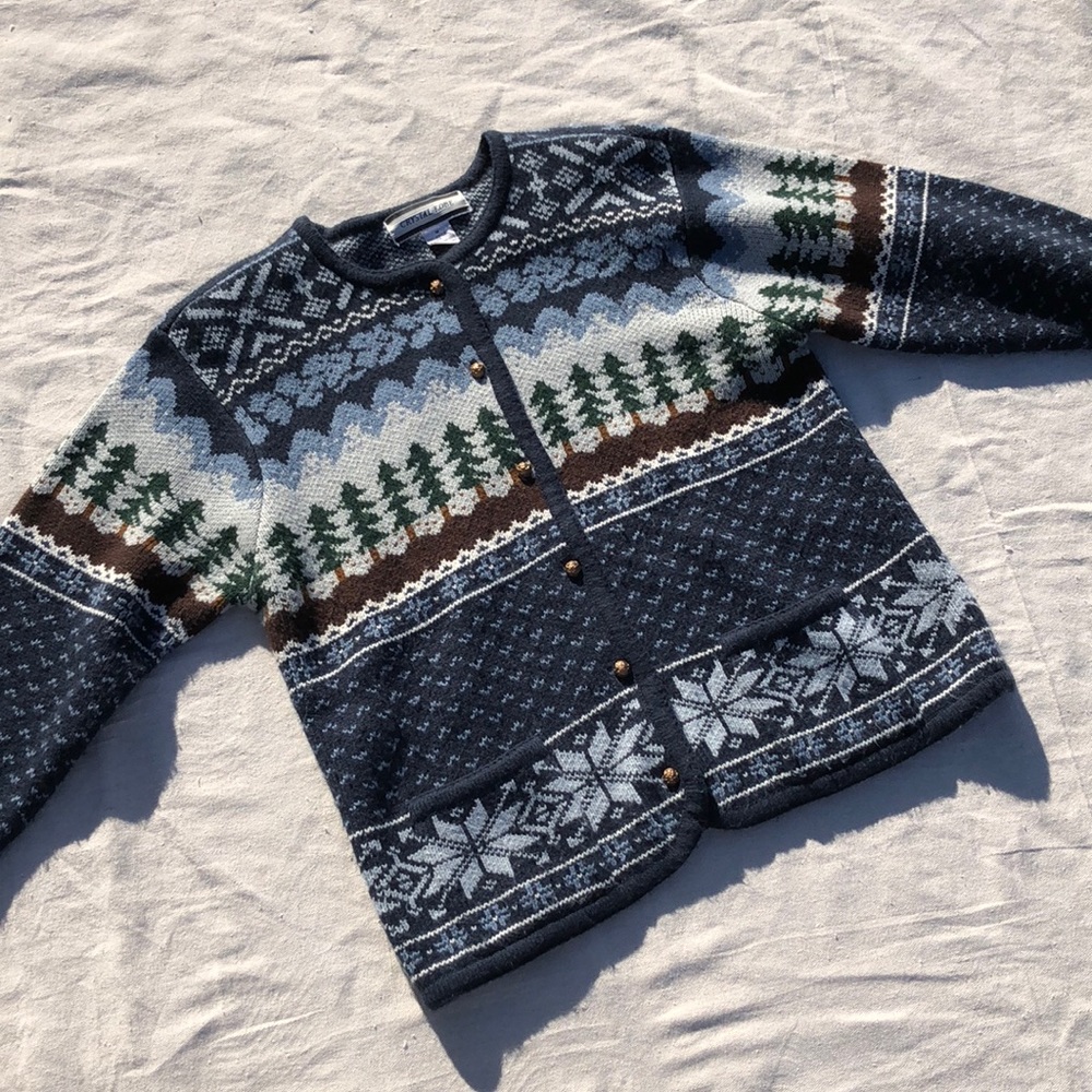 vintage winter wonderland cardigan